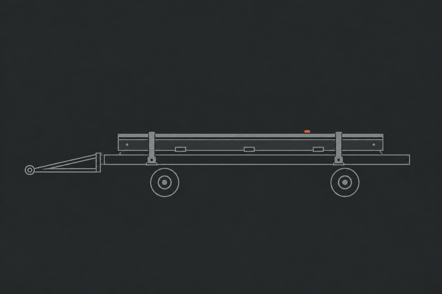 Schematische Seitenansicht einer für den Transport flach auf einem Gestell liegenden RAMMTÜR